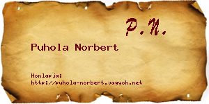 Puhola Norbert névjegykártya