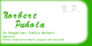 norbert puhola business card